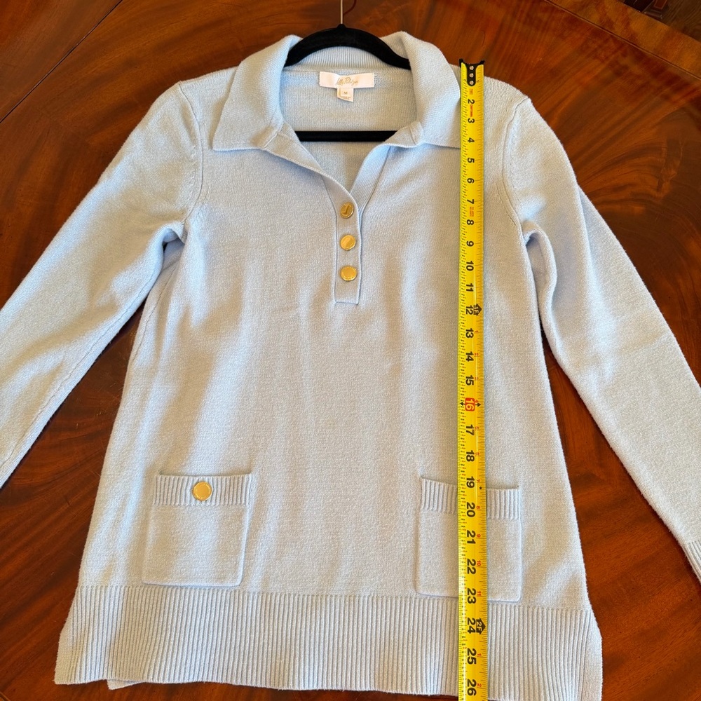 Lilly Pulitzer Jette Tunic Sweater Bonaire Blue Medium - Picture 14 of 17